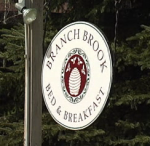 The sign to the bed and breakfast