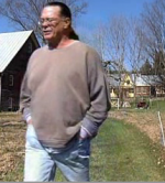Omri Parsons next to his beloved barn Omri Parsons next to his beloved barn